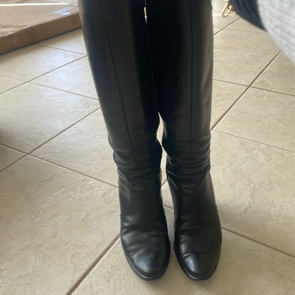 Trussardi Italian Leather Knee-High Boots – Black, Size 37